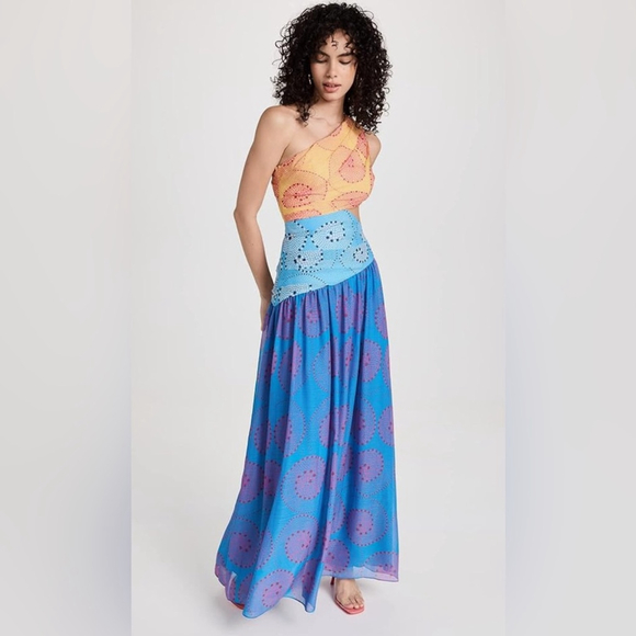 STAUD Ashlyn One Shoulder Chiffon Maxi Dress - Picture 5 of 12